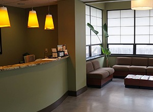 comfortable patient waiting area